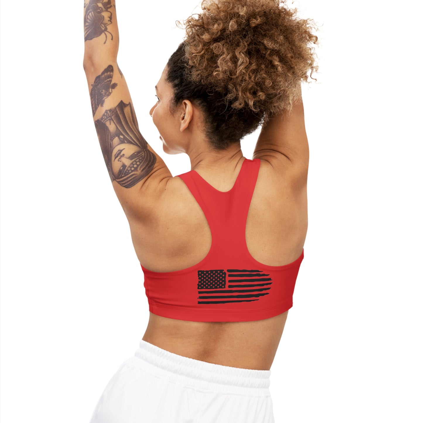 Women`s Red Seamless Sports Bra