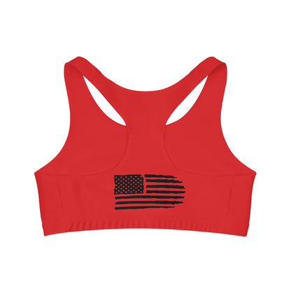 Women`s Red Seamless Sports Bra